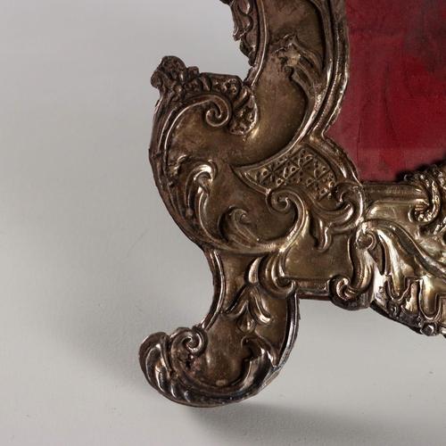 Italian Altar Card Frame in Silvered Metal For Sale - Image 5 of 8