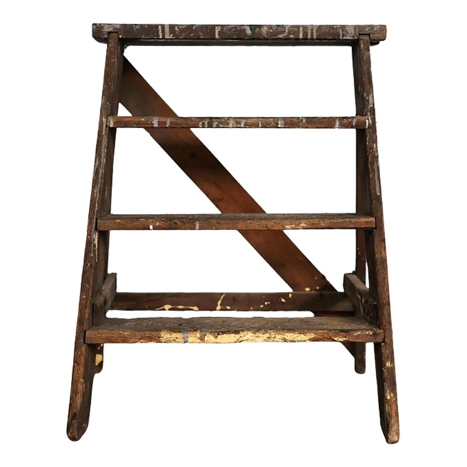 20th Century French Rustic Step Ladder | Chairish