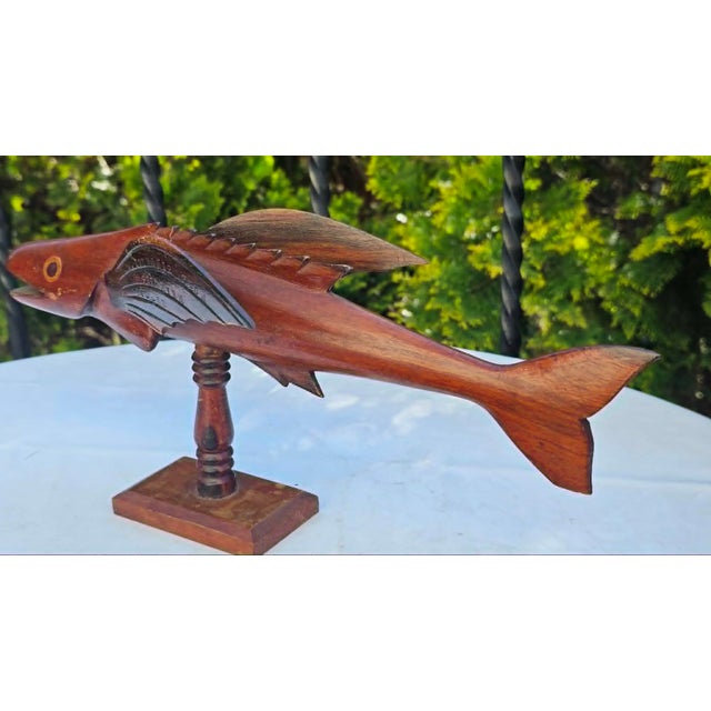 Mid-Century Modern Carved Wooden Pitcairn Island Fish, 1960s For Sale - Image 3 of 8