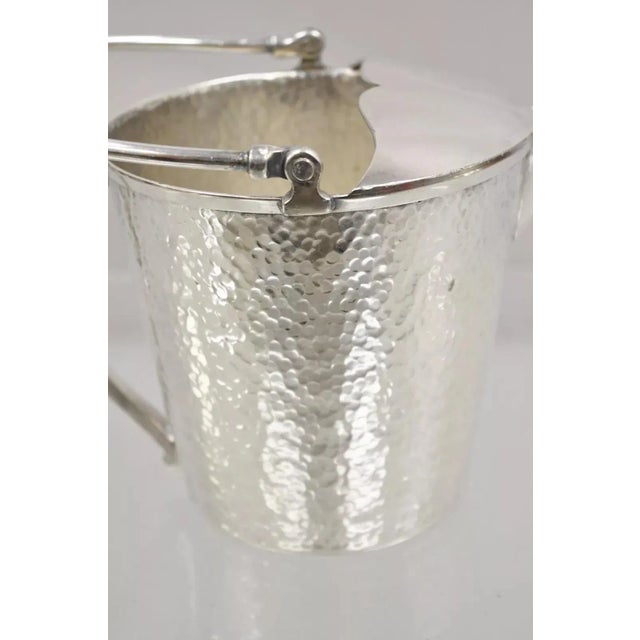 Mid 20th Century Vintage T&t Hand Hammered Silver Plated Art Deco Small Watering Can Pitcher For Sale - Image 5 of 12
