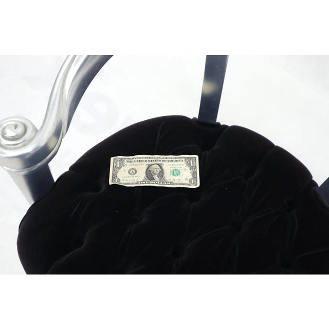 Mid 20th Century Mid 20th Century Italian Silver Leaf Decorated Carved Frames Rounded Barrel Back Shape Chairs- Set of 4 For Sale - Image 5 of 13