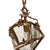 1940s Italian Rococco Style Brass Lantern Hanging Wall Sconce W/ Etched Glass Panels For Sale - Image 9 of 16