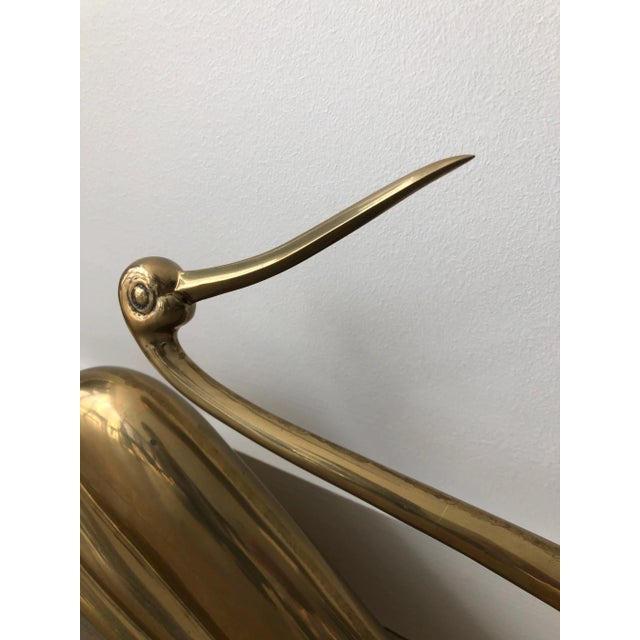 1980s 1980s Modernist Brass Swan Sculpture by Dolbi Cashier For Sale - Image 5 of 9