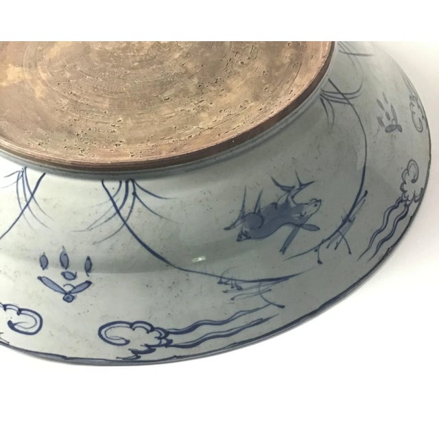 Mid 1800's Chinese Antique Porcelain Charger For Sale - Image 9 of 13