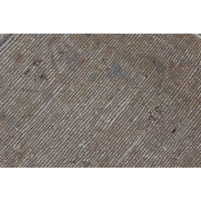 Cream Modern Distressed Oushak With All-Over Floral Design on Cream Field and Border 3'9 X 5'8 For Sale - Image 8 of 8