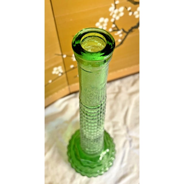 Italian Vintage Mid Century Modern Empoli Italian Green Chianti Genie Bottle Decanter 22" For Sale - Image 3 of 7