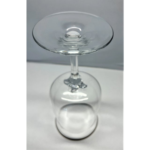 Transparent 1970s Lenox "Intrigue" Mid-Century Handblown Crystal Water or Red Wine Goblets- Set of 6 For Sale - Image 8 of 11