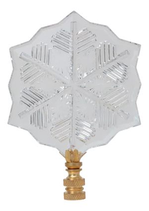 Marquis by Waterford Crystal Snowflake Lamp Finial on Brass Hardware
