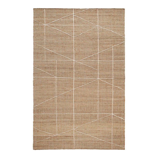 Marie Flanigan for Dash & Albert Judson Natural/Ivory Woven Jute Rug, 7' 6" x 9' 6" For Sale