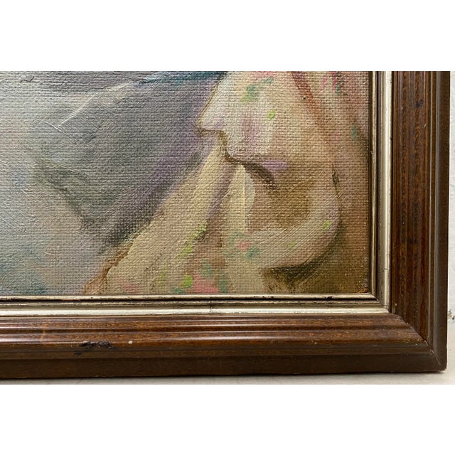 Impressionist Henry Charles Hannig "Mother and Daughter" Original Oil Painting C.1930 For Sale - Image 3 of 10