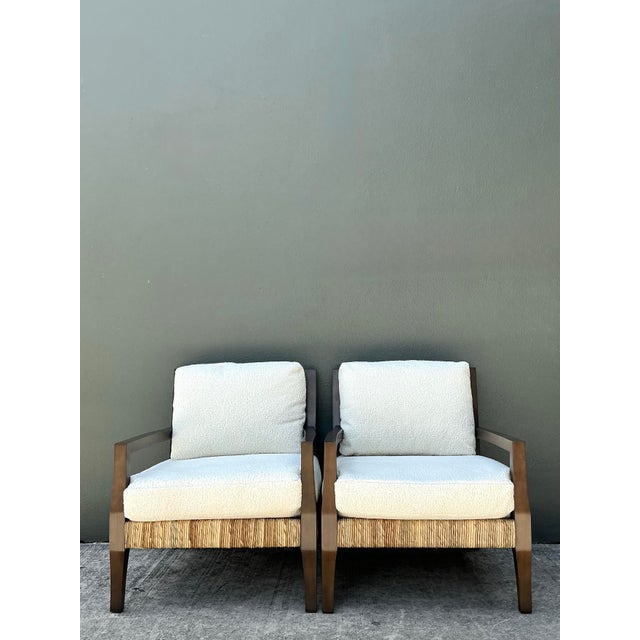 Vintage Ej Victor “Fishers Island” Rush Lounge Chairs - A Pair For Sale - Image 11 of 12