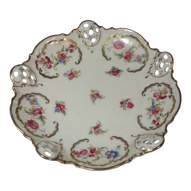 1940s Rosenthal Hand Painted Floral Bowl For Sale