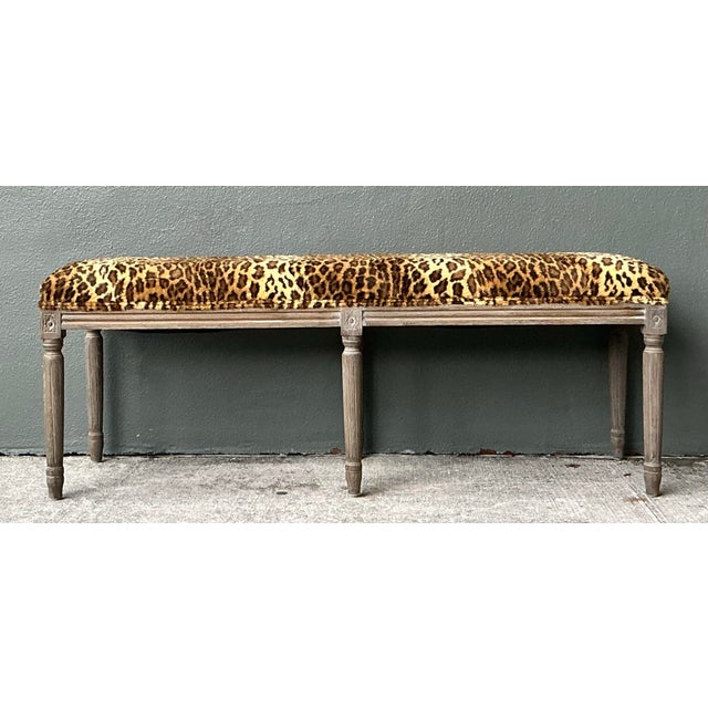 Vintage Tufted Leopard Bench For Sale - Image 11 of 12