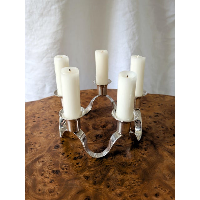 Antique Georgian Silver Plated Circular Waveform Candleholder by Charles Wright For Sale - Image 7 of 10