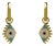 Gold Vermeil Hoop & Blue Enamel Protection Evil Eye Dangle Earrings, A Pair For Sale