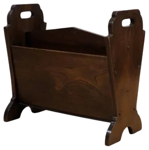 School Oak Magazine Rack with Double Compartment