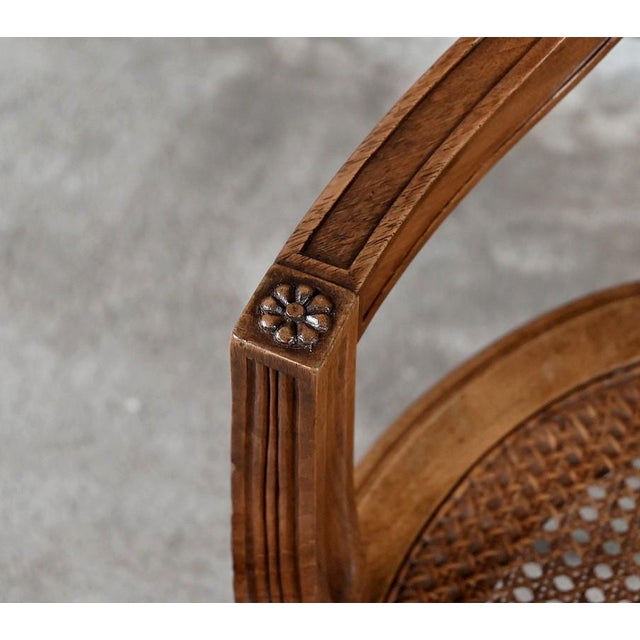 Small Late 19th Century Louis XVI Style Walnut Office Chair For Sale - Image 13 of 18
