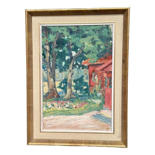 John Rosenqvist, House in Naantali, 1950s, Oil Painting on Board, Framed For Sale