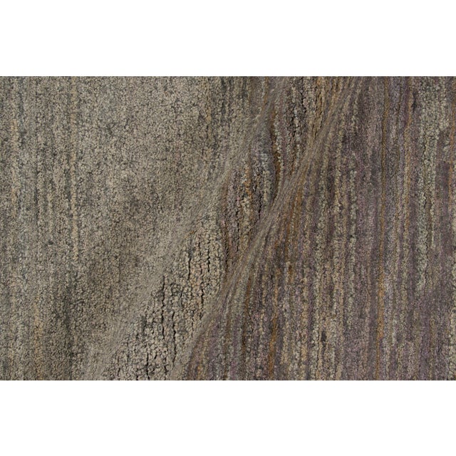 Textile Contemporary Textural Natural Silk Rug in Brown & Charcoal by Rug & Kilim For Sale - Image 7 of 10
