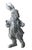 English Vintage Whimsical Cast Iron Dapper Rabbit Garden Statue Holding a Pipe For Sale - Image 3 of 12