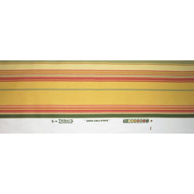 Contemporary Thibaut Cotton Designer Fabric in Butterscotch "Santa Cruz" Stripe - By the Yard For Sale - Image 3 of 3