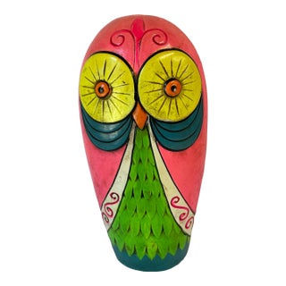 Vintage Paper Mache Owl Bank For Sale