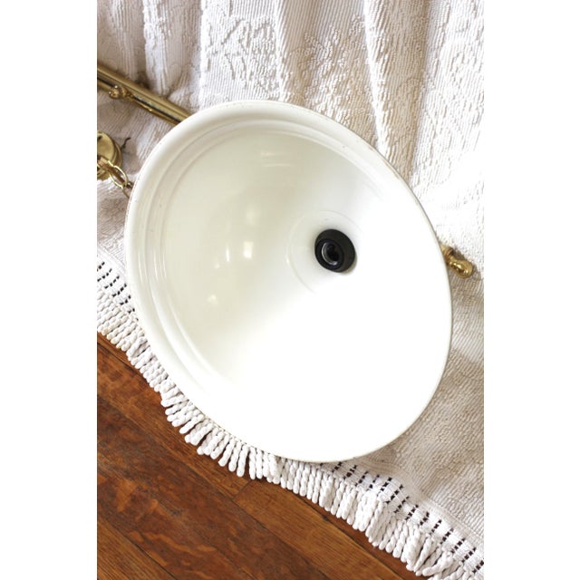 1970s Large Brass Double Pendant Fixture For Sale - Image 6 of 10