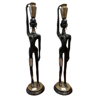 Water Carriers Statuettes attributed to Karl Hagenauer, 1970s, Set of 2 For Sale