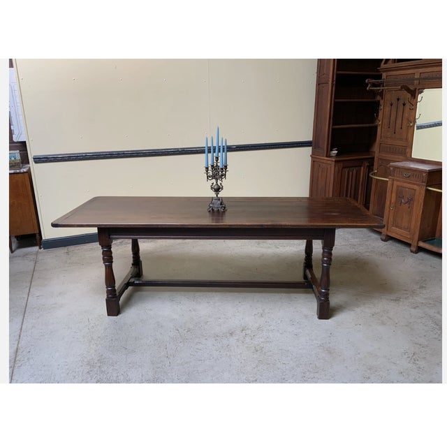 Vintage Monastery Table in Oak, 1940 For Sale - Image 9 of 11
