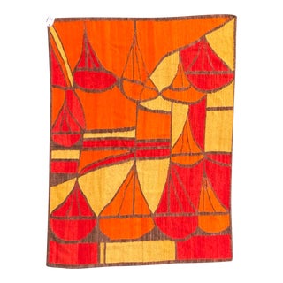 Portuguese Modern Hand Woven Wool Abstract Wall Tapestry For Sale