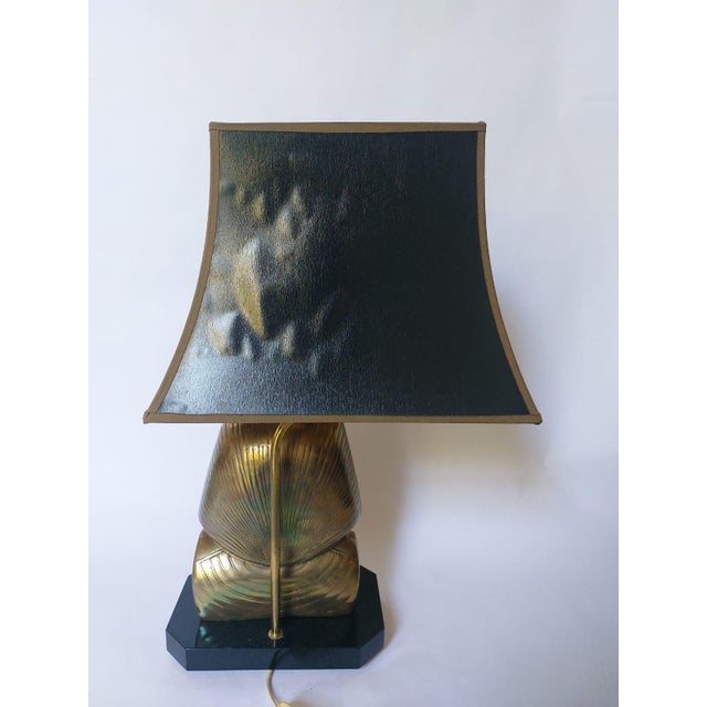 Metal Hollywood Regency Pharaoh Brass Table Lamp For Sale - Image 7 of 18