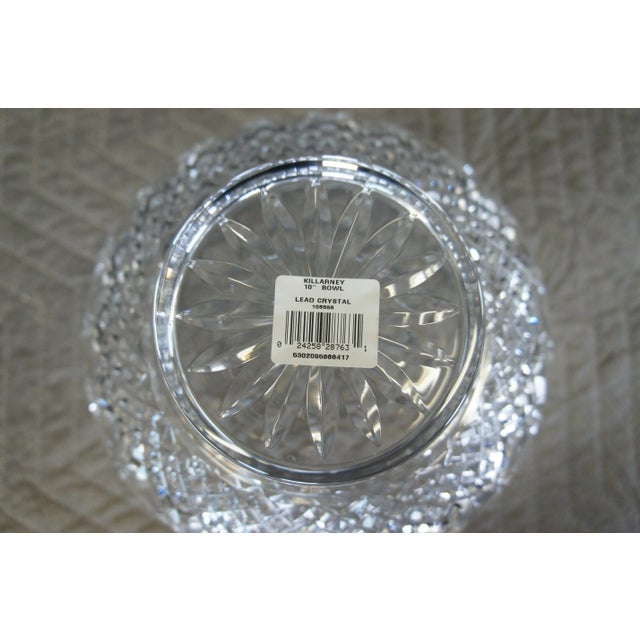 Vintage Waterford Irish Lead Crystal Killarney Pedestal Bowl Centerpiece For Sale - Image 6 of 13