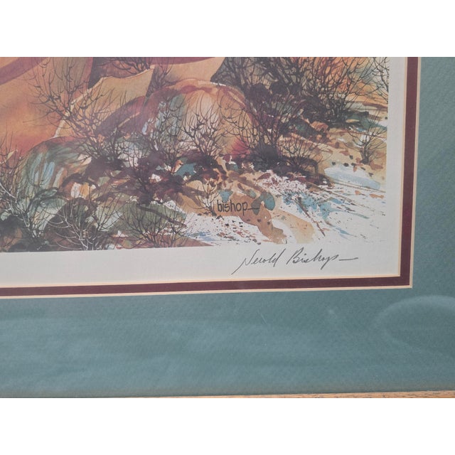 1990s Jerald Bishop Southwestern Lithograph 91/1,000 Professionally Framed For Sale - Image 4 of 5