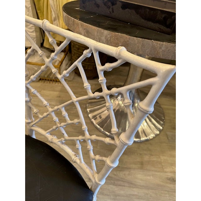 1970s Aluminum Faux Bamboo Dining Chairs Attributed to Phyllis Morris - Set of 4 For Sale - Image 4 of 6