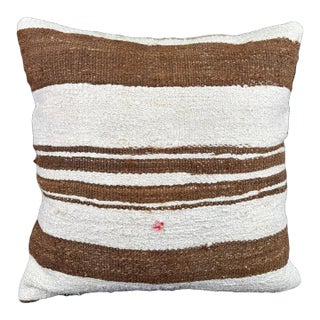 Turkish Hemp Pillow Cushion Natural Beige Brown Pillow Cushion Cover 24"x24" For Sale