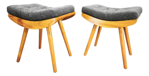 Mid-Century Maple Stools, Former Czechoslovakia, 1960s, Set of 2
