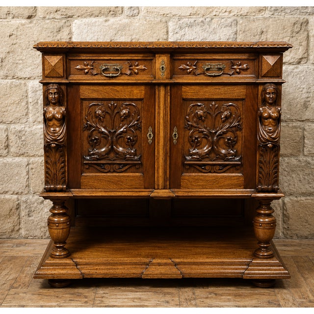 19th Century Ceremonial Cabinet with White Marble For Sale - Image 3 of 4