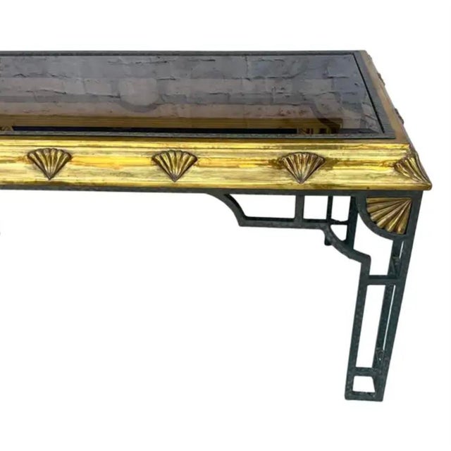 Brass Brass Forged Iron Console Table For Sale - Image 8 of 9