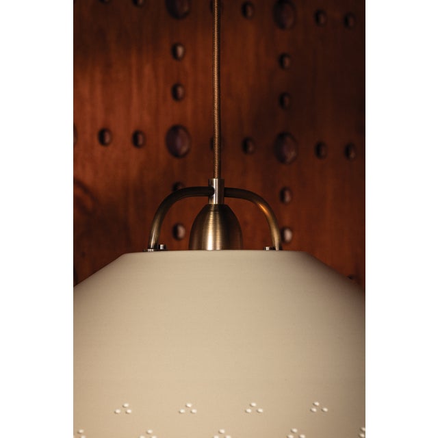 Bronze Hudson Valley Lighting Pawley 23.5 in. 1 Light Pendant in Historic Bronze and Soft Sand Finish For Sale - Image 8 of 11