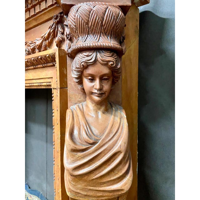 Vintage Italian Marble Fireplace, 1915 For Sale - Image 3 of 10