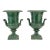 Pair of Antique Neoclassical Green-Painted Cast Iron Garden Urns | Ca. 19th Century For Sale