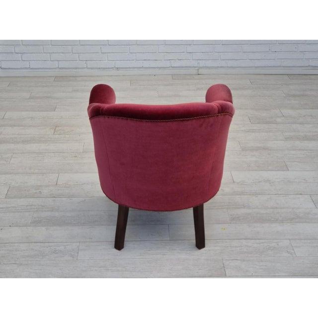 Danish Lounge Chair in Velour with Ash Legs, 1950s For Sale - Image 10 of 18
