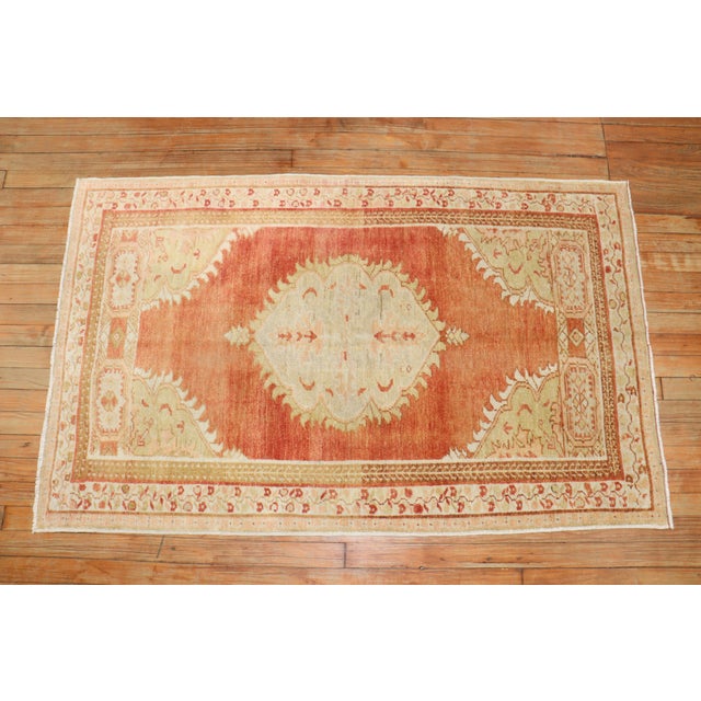 Mid 20th Century Vintage Zabihi Collection Soft Red Turkish Rug - 3'1" x 5' For Sale - Image 5 of 8
