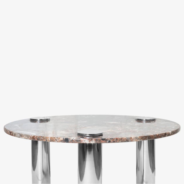 Leon Rosen Leon Rosen for Pace Collection Style Chrome & Marble Cocktail Table For Sale - Image 4 of 7