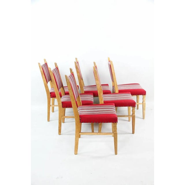 1970s 1970s Set 6 Danish Modern Red Dining Chairs For Sale - Image 5 of 12