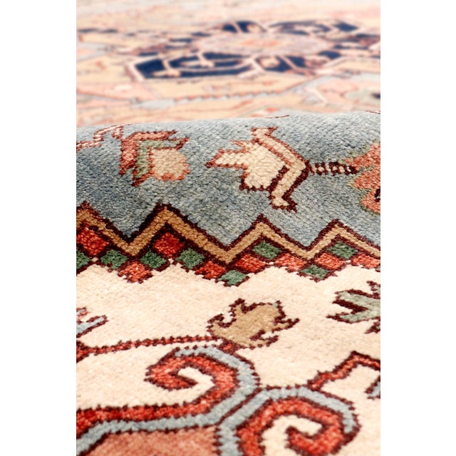 Serapi Wool L. Blue Area Rug- 9' 0'' X 12' 2'' For Sale - Image 4 of 6