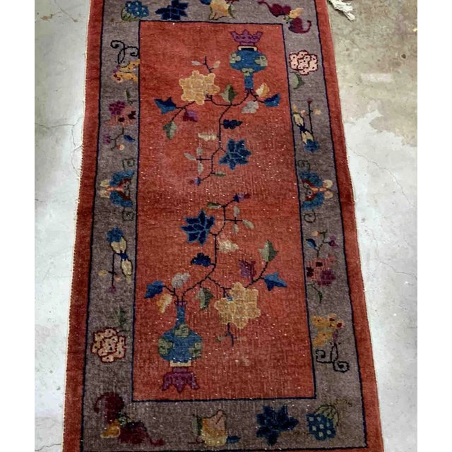 1920s Handmade Antique Art Deco Chinese Rug 2.1' X 4.3' For Sale In New York - Image 6 of 8