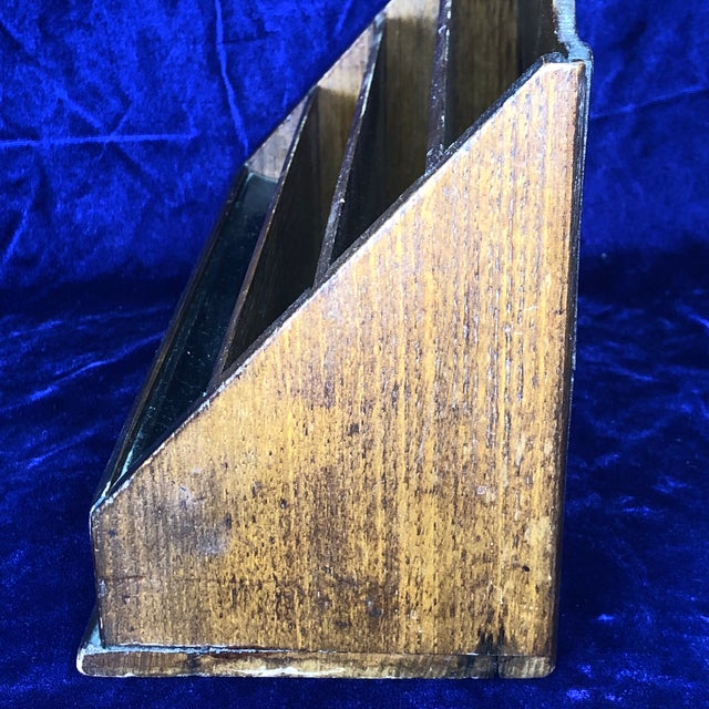 19th Century Antique Hanging Mahogany Letter Holder For Sale - Image 4 of 8