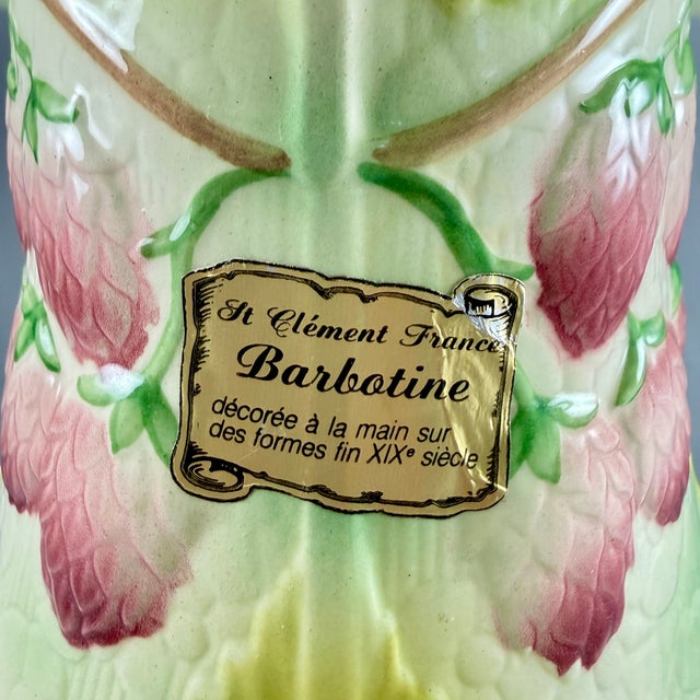 Majolica 1960s St. Clement French Barbotine Raspberry Pitcher For Sale - Image 4 of 16
