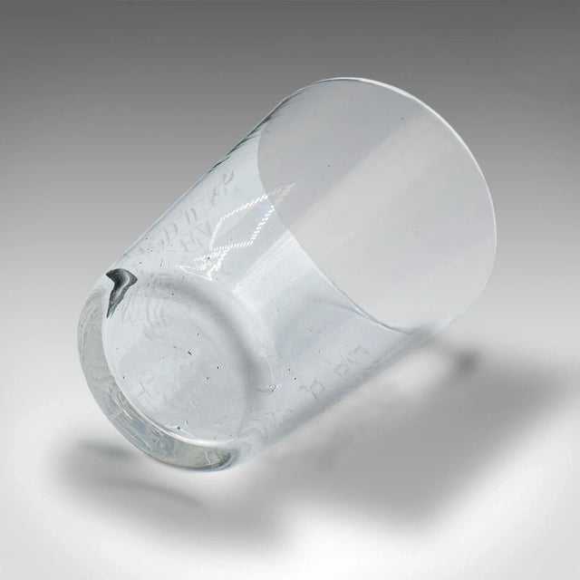 1900s Antique Victorian English Glass Pharmacist's Medicine Cup For Sale - Image 9 of 13